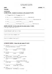 English worksheet: revision worksheet