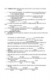 English worksheet: Grammar - all about pronouns