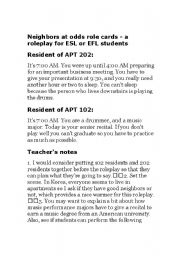 English worksheet: role play between neighbors