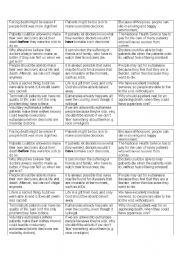 English Worksheet: Euthanasia - Arguments For and against