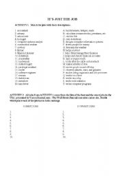 English worksheet: Job - lesson plan