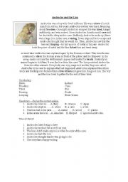 English Worksheet: Aesops fables - Androcles and the lion