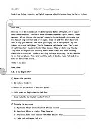 English Worksheet: physical appearance