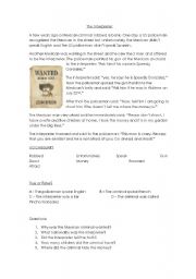 English Worksheet: The interpreter - a short story