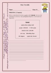 English Worksheet: class test