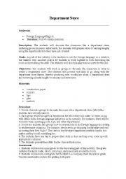 English worksheet: Department store