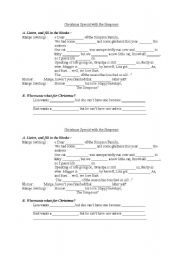 English worksheet: Video Xmas with the Simpsons