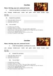 English Worksheet: A class with Coraline