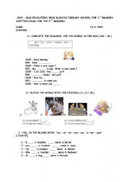 English Worksheet: basic english