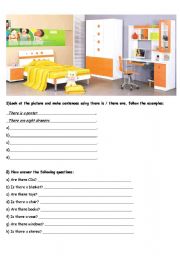 English Worksheet: There is / There ara
