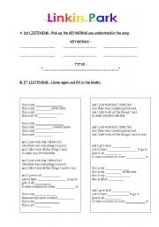 English worksheet: LINKIN PARK