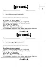 English worksheet: Quize