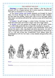 English Worksheet: Christmas text (UK, England, Russia) to compare