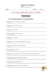 English Worksheet: Speech