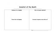 English Worksheet: Scientist of the Month