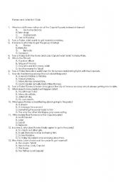 English Worksheet: Romeo and Juliet Act I Quiz