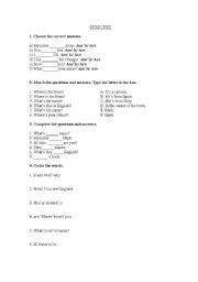 English Worksheet: English Exercises for beginners