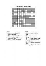English Worksheet: Past Simple Crossword