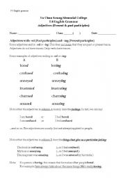 English worksheet: adjectives