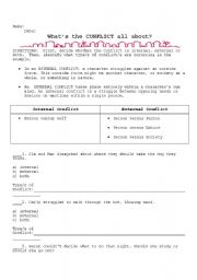 English worksheet: Identifying Conflict Sentences