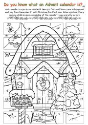 English Worksheet: advent calendar