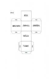 English worksheet: Animal Die with Adjectives Practice - Die #2