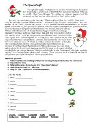 English Worksheet: Christmas story