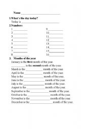 English worksheet: Ordinal and cardinal numbers