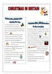 English Worksheet: Christmas in Britain Part I