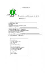 English worksheet: phrases