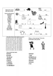 English Worksheet: clothes