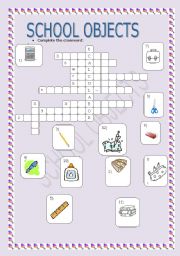 English Worksheet: School objects