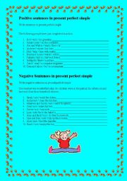 English Worksheet: Present Perfect Simple