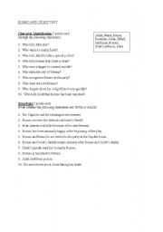 English Worksheet: Romeo and Juliet Test