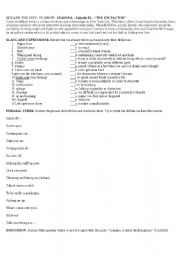 English Worksheet: Sex and the City Season 6 Episode 81 The Ick Factor