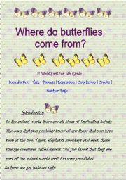 English Worksheet: Webquest: Butterflies