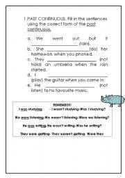 English worksheet: SIMPLE PAST/ PAST CONTINUOUS