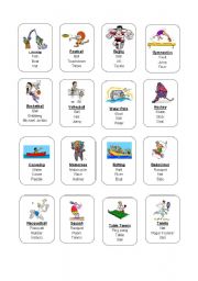 English Worksheet: Sports Taboo Game 2/2