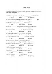 English worksheet: Clothes - Verbs