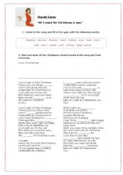 English Worksheet: Christmas Song 