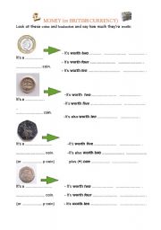 English Worksheet: British coins