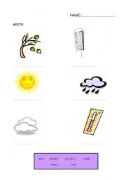 English worksheet: WHATS THE WETHER LIKE TODAY?