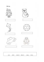 English worksheet: toys