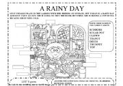 English Worksheet: a rainy day