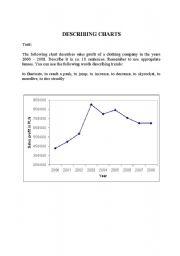 English worksheet: describing charts - business