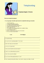 English Worksheet: telephoning 