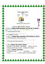 English worksheet: Active and Passive