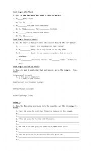 English worksheet: Exercises on Tenses 2