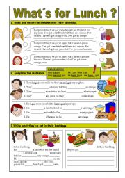 English Worksheet: Have got/Has got & Food