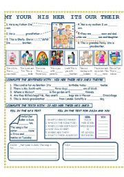 English Worksheet: POSSESSIVE ADJECTIVES